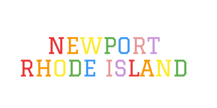 Newport Rhode Island Rainbow Text vinyl sticker